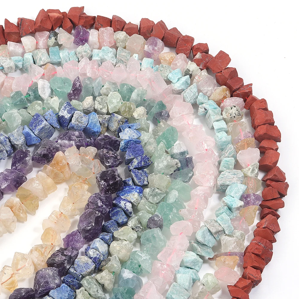 8-20mm Natural Stone Irregular Beads Freeform Raw Stone Nugget Amethysts Amazonite Minerals  Crystal Bead Diy For Jewelry Making
