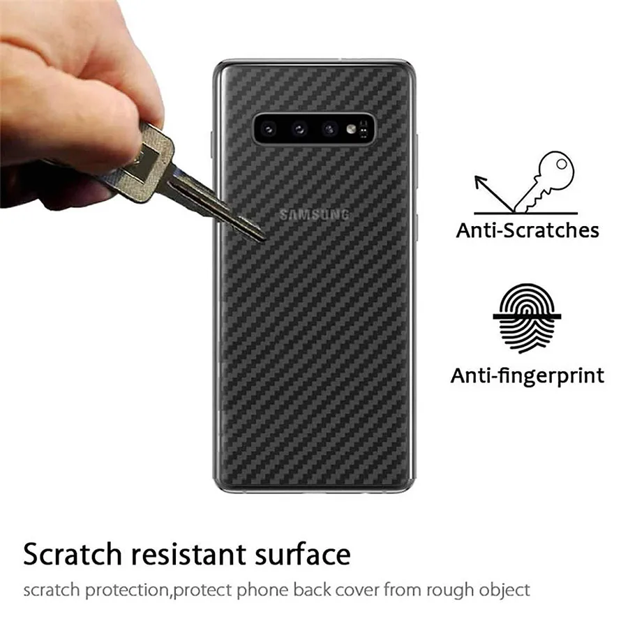 Back Carbon Fiber Screen Protector Film for Samsung Galaxy S22+ S21 S20 S10 Plus S23 Ultra A52s 5G A72 A51 A71 A50 M21 M31 M51