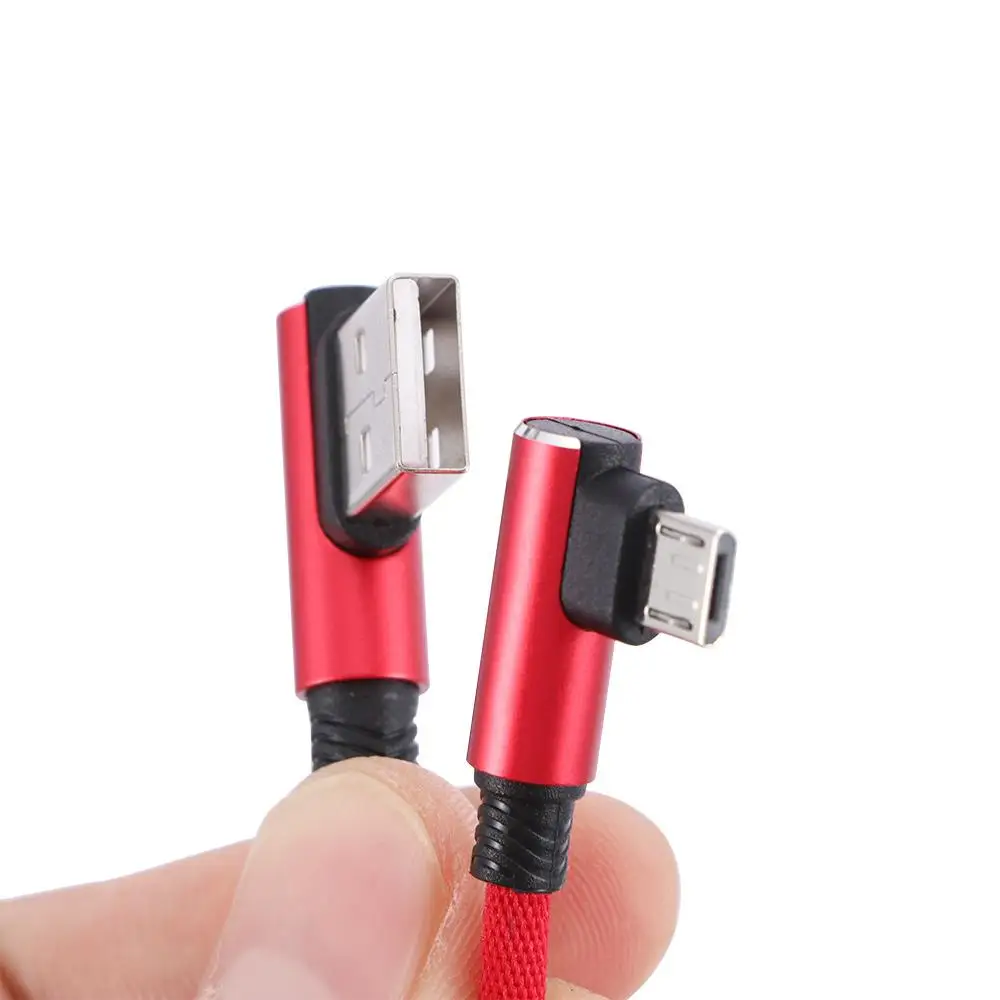 Mobile Accessories USB Cable 2.4A Micro USB Wire 90 Degree Type-C Cord Fast Charging Cable