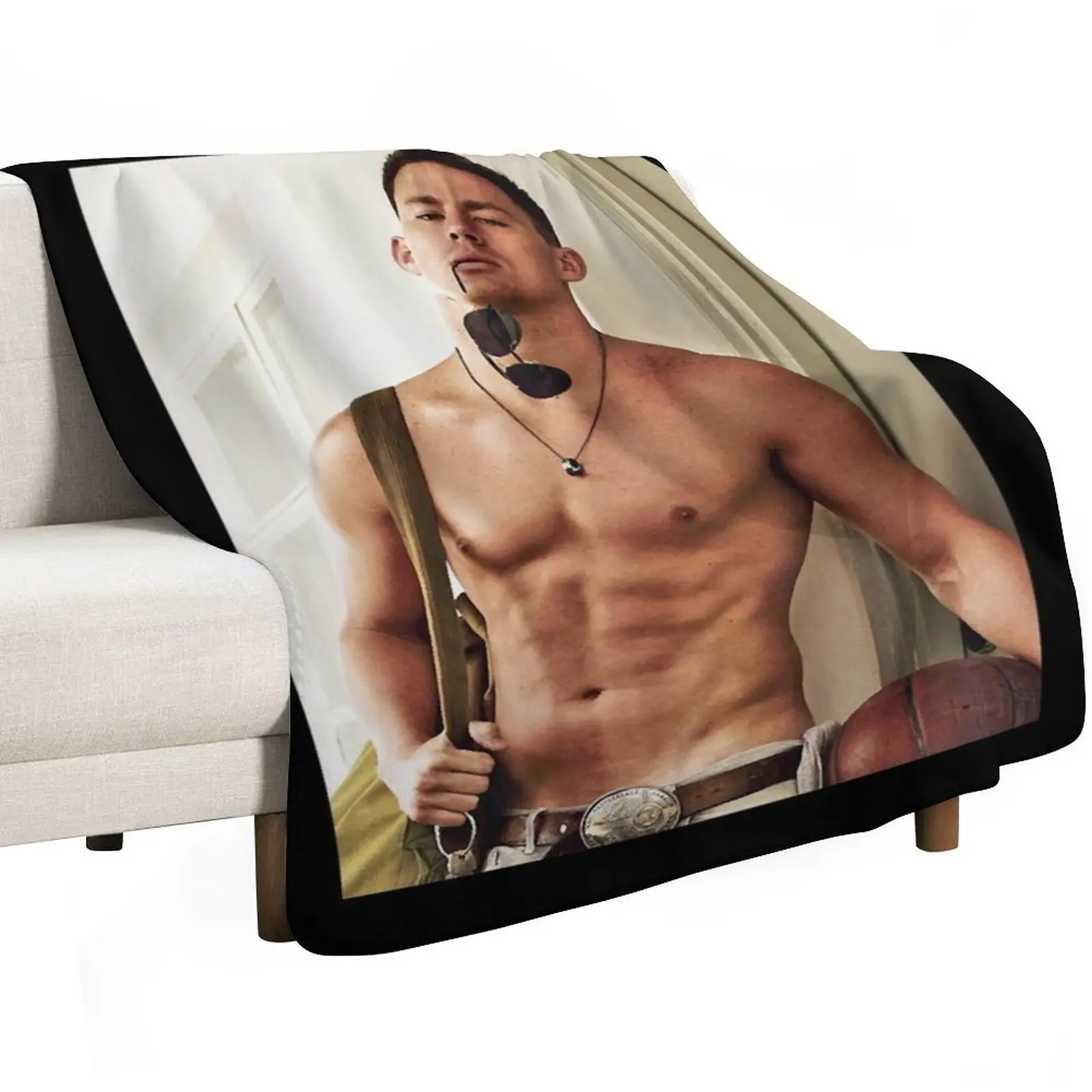 Channing Tatum Shirtless Classic Throw Blanket Vintage christmas decoration funny gift Travel anime Blankets