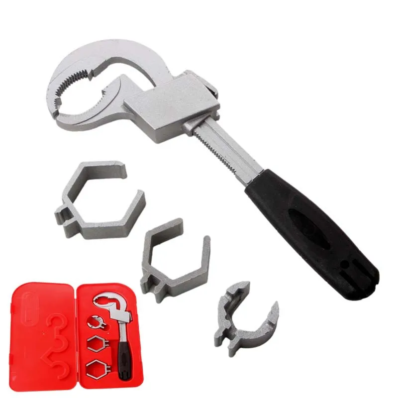 ALLSOME 80mm Bathroom Wrench Adjustable  Large Opening Spanner Sink Faucet Narrow Sewer Water Pipe Plumbing Repair Tools