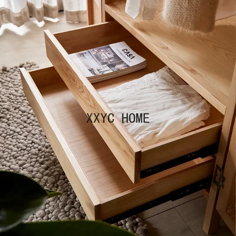 Изделие можно настроить.INS, простой художественный шкаф из ротанга, современный простой шкаф с каркасом из цельного дерева, скандинавская кровать и