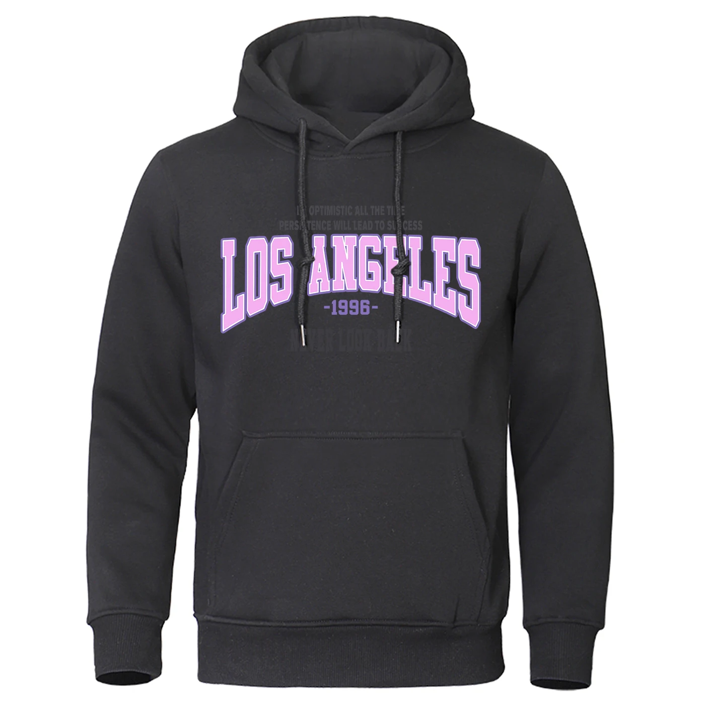 Los Angeles 1996 Letter Printing Male Sweatshirts Harajuku Fleece Warm Hooded Fashion Casual Hoodies Loose Round Neck Tops Men