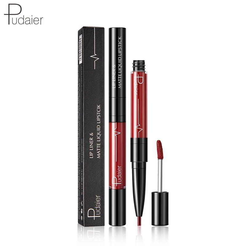 New Double-headed Lipstick Matte Lip Gloss Lip Liner Long Lasting Easy Makeup and Waterproof Makeup Beauty Matte Lipstick