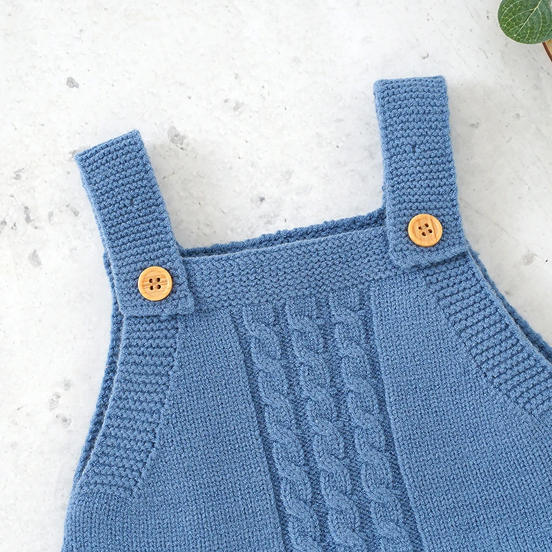 Newborn Baby Romper Knit Infant Girl Boy Jumpsuit Fashion Solid Toddler Kid Sling Clothes Sleeveless 0-18M Top Overalls Playsuit