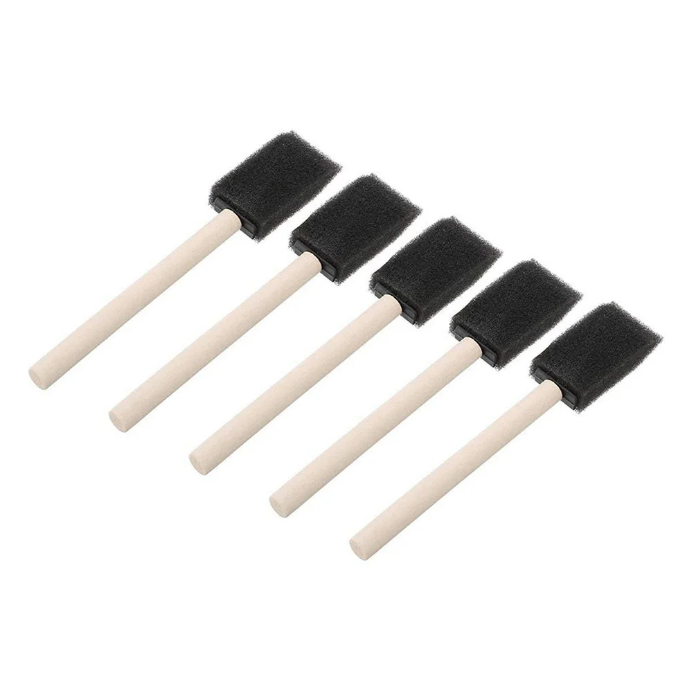 10Pack Polyurethane Sponge Paint Brush 1 Inch Wood Handle Absorbent for Acrylic Stains Varnishes Crafts Hobbies Art Glue
