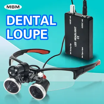 Lupa Dental con faro LED, lupas dentales ópticas para dentista, lupas binoculares con faro para cirugía