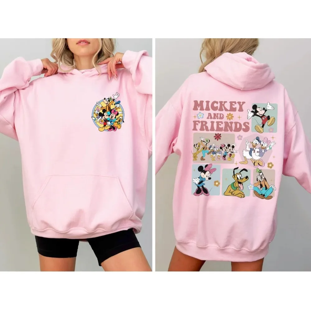Les sweats Disney Mickey et ses amis sont décontractés et confortables. Sweat-shirts unisexes à col rond pour femmes, automne et hiver