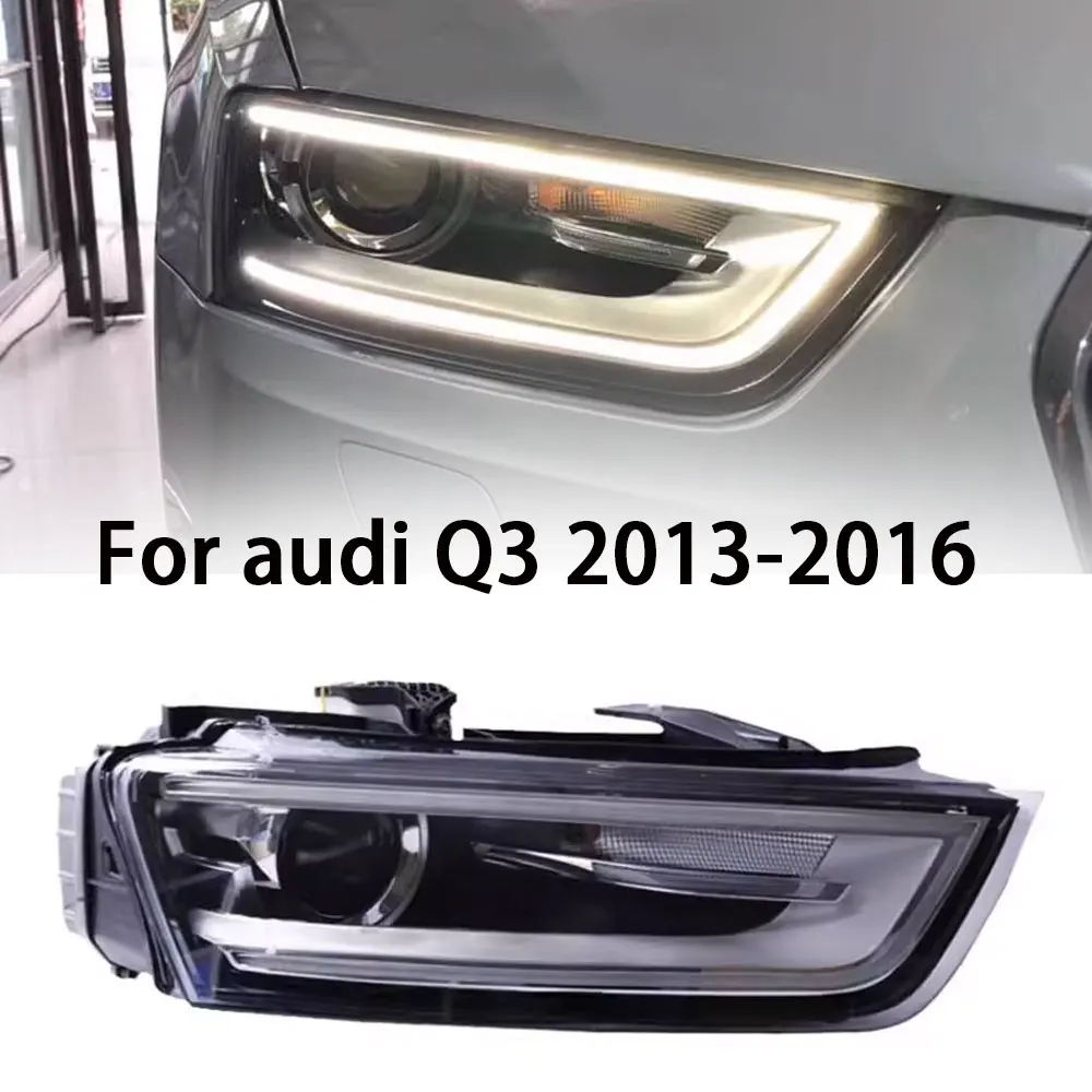 

Автомобильные аксессуары для Audi Q3 2013-2016, обновленные аксессуары, высокая Настройка, ксенон, ближний свет, светодиод DRL, фара в сборе