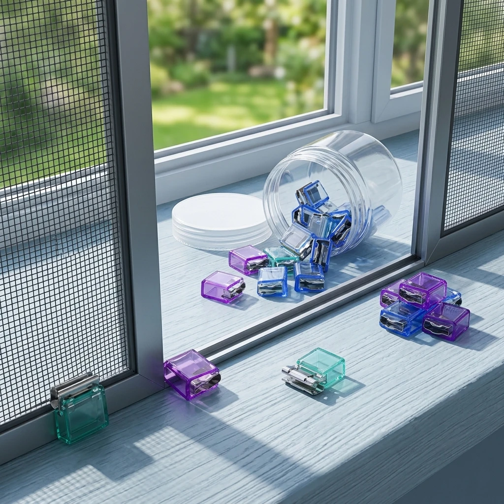 Sliding Clip Push Lock for Window Screens Zinc Alloy Material Durable and Stable Exempt from Drilling Easy to Install