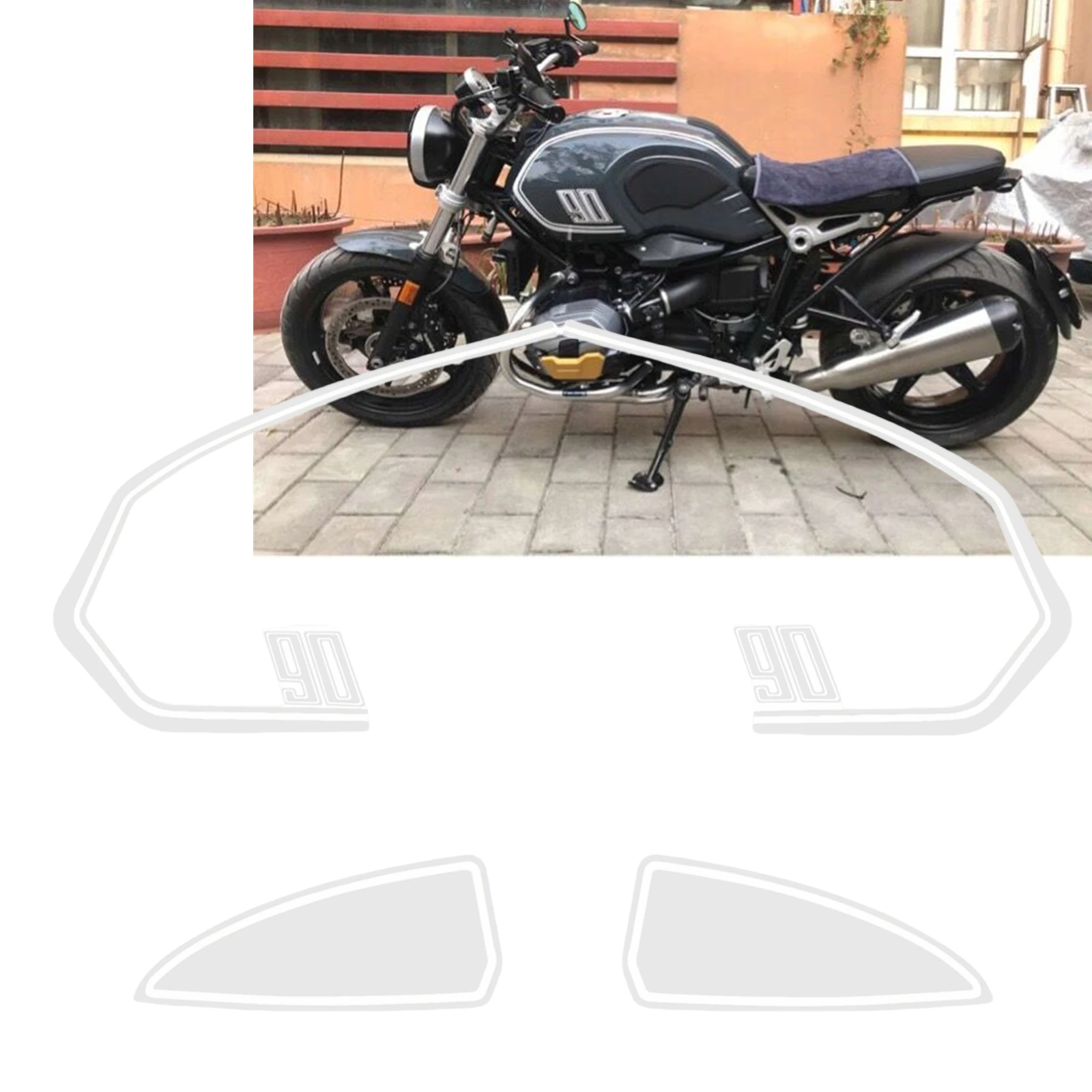 

Motorcycle Tank Side Rear Pillion Seat Cowl Hump Box Stickers For BMW RnineT /RnineT Pure /RnineT Racer/Scrambler/Urban G/S