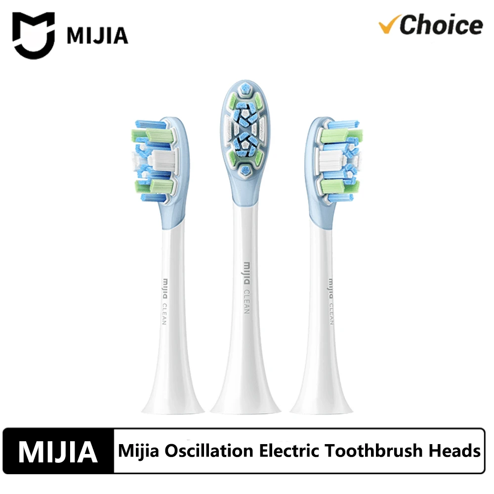 MIJIA Electric Toothbrush Replacement Heads 3 Pack Cushion Bristle Diamond Arrangement Copper-free Soft Bristles Gum Protection