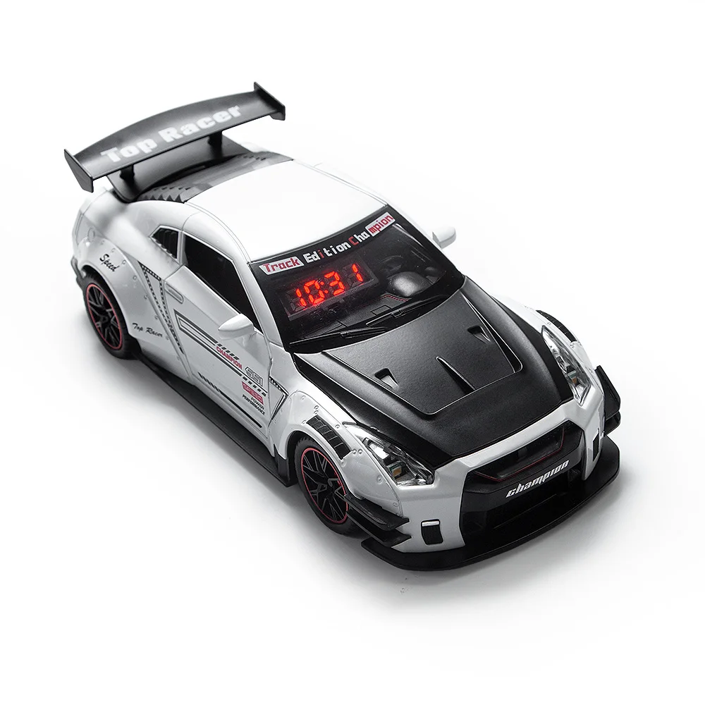 

1PCS Sports Hyper Car Model Alarm Clock, Alloy Metal Body Rechargeable Alarm Clock with Remote Control, Supercar Engine Sound