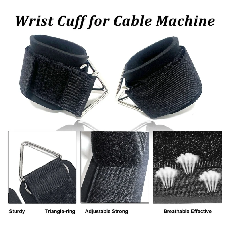 Fitness Accessory With D Rings And Triangles Buckles Weight Lifting Wristband 4XBB