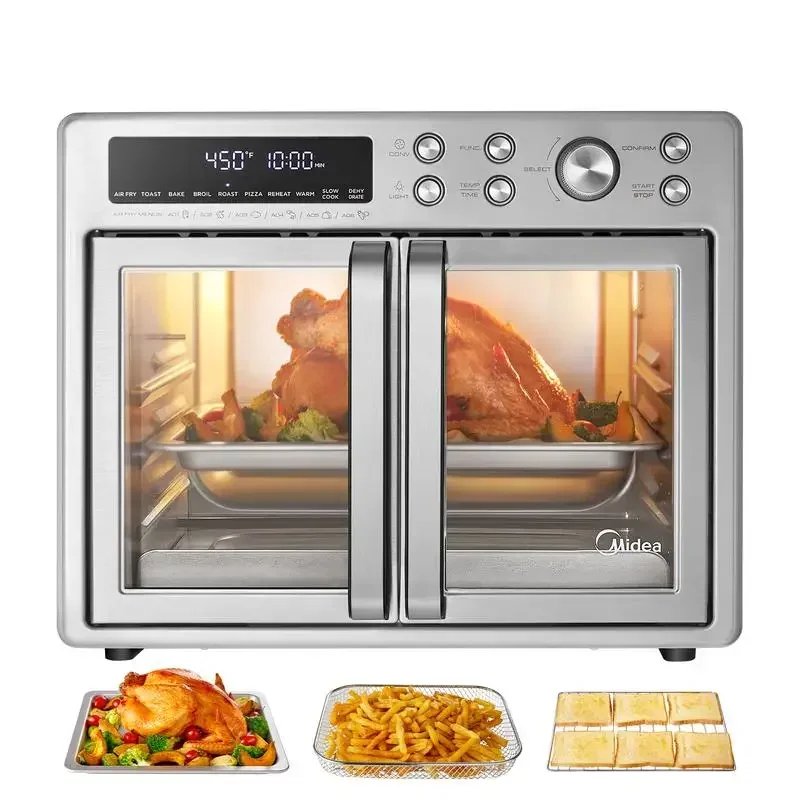 Midea Flexify French Door Air Fryer Toaster Oven Combo, 26.4 QT, Extra Large Countertop Air Fryer Oven 10-in-1 Combo