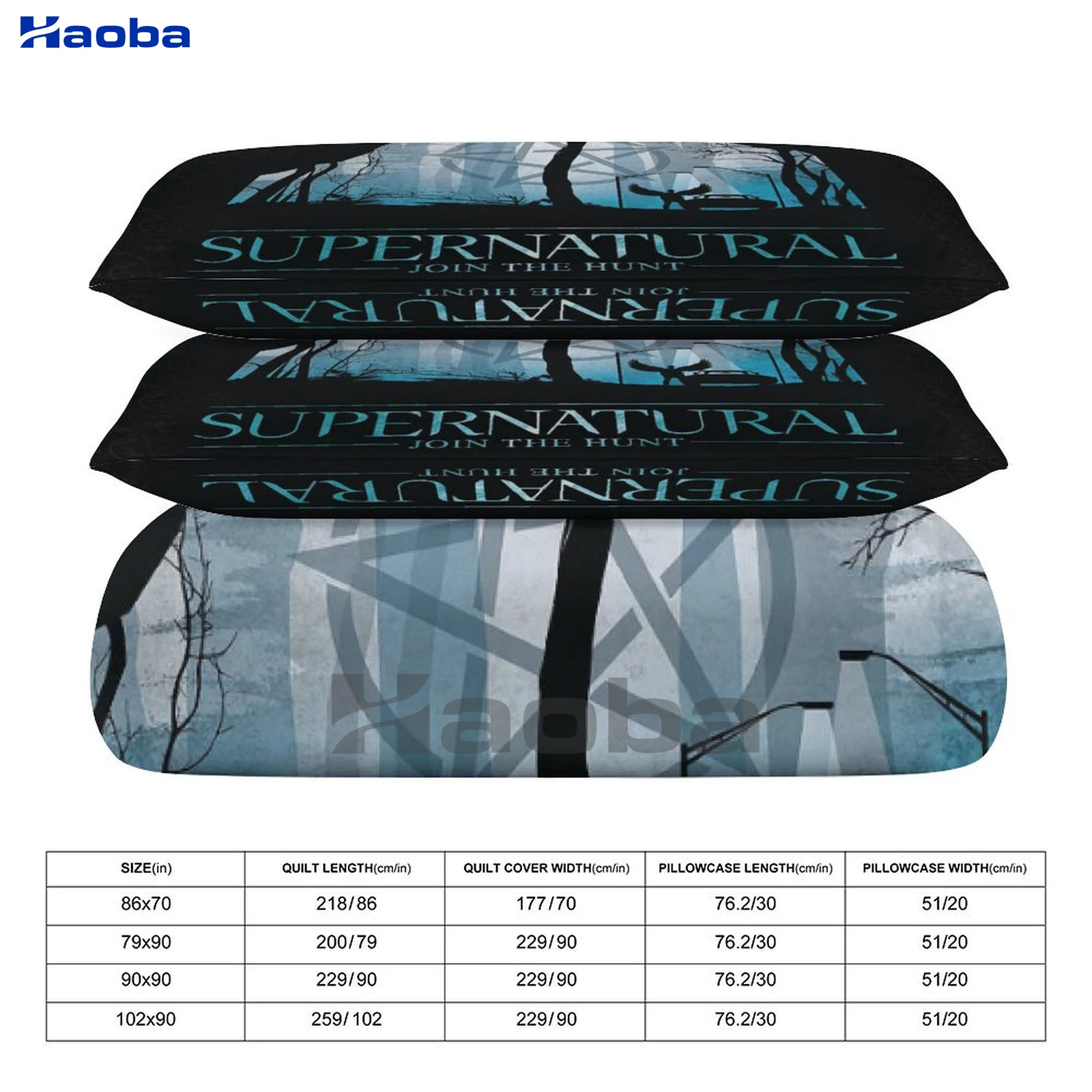 Movie Supernatural (TV Series) Three Piece Bedding Set Children or Adults for Beds Quilt Covers Birthday Gifts for Women Men