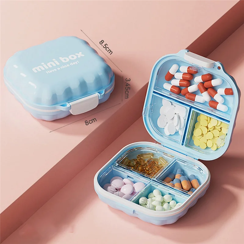 ABKY-Carry-On Mini Portable Medicine Box Weekly Seven Days Daily Pill Organizer Three Meals Home Use Pill Container