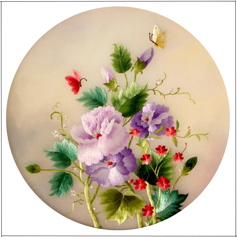 NEW Suzhou embroidery diy beginner kit material package flower three-dimensional ribbon cross stitch creative production kit