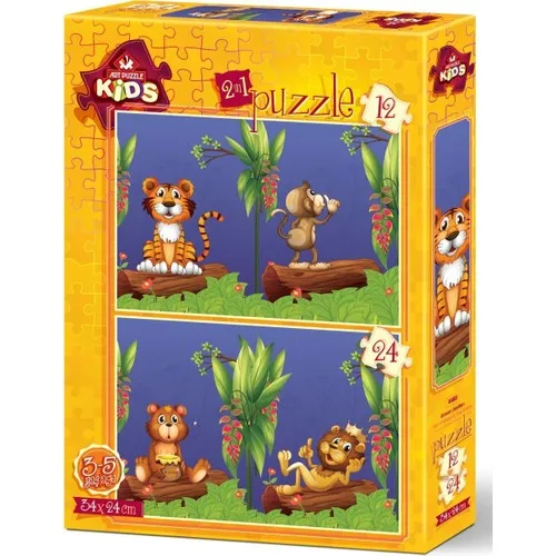 Art Child Puzzle Forest Friends 12 + 24 Piece Jigsaw Puzzle