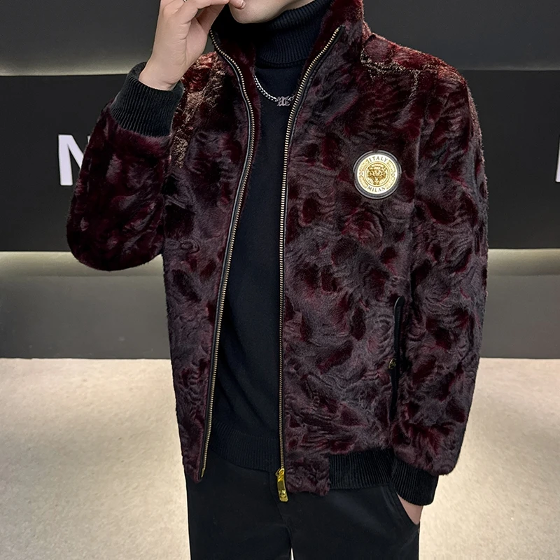 2026 Nuovo Autunno Inverno uomo finto cappotto di pelliccia di visone risvolto spesse giacche calde moda uomo eco-friendly cappotti caldi giacche da uomo