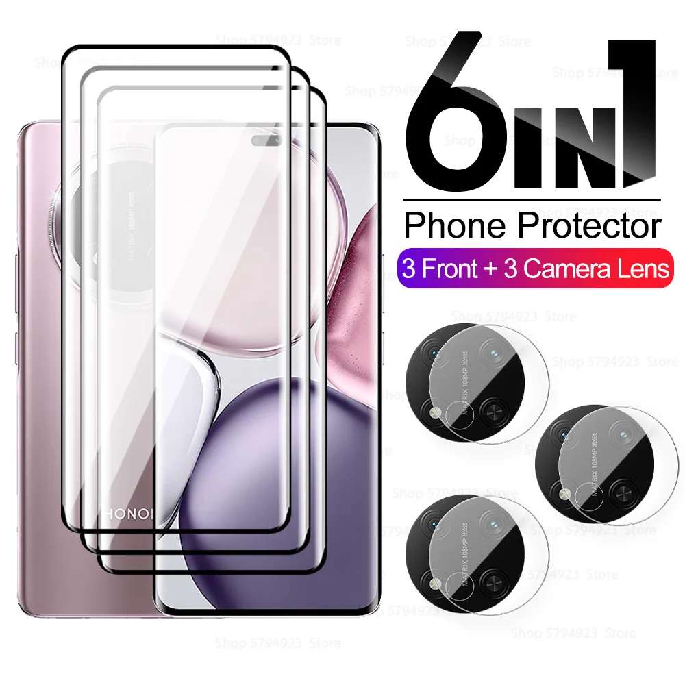 6-in-1 Protective Glass For Honor X9c 5G Camera Lens Protector Tempered Glass For Honor X9 C HonorX9c x 9 c Screen Film HonorX9C