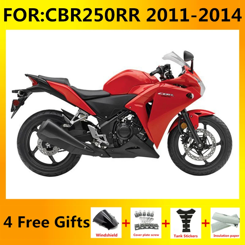

Новый комплект обтекателей для мотоцикла из АБС-пластика подходит для CBR250RR CBR250 RR CBR 250RR 2011 2012 2013 Φ красного и черного цвета