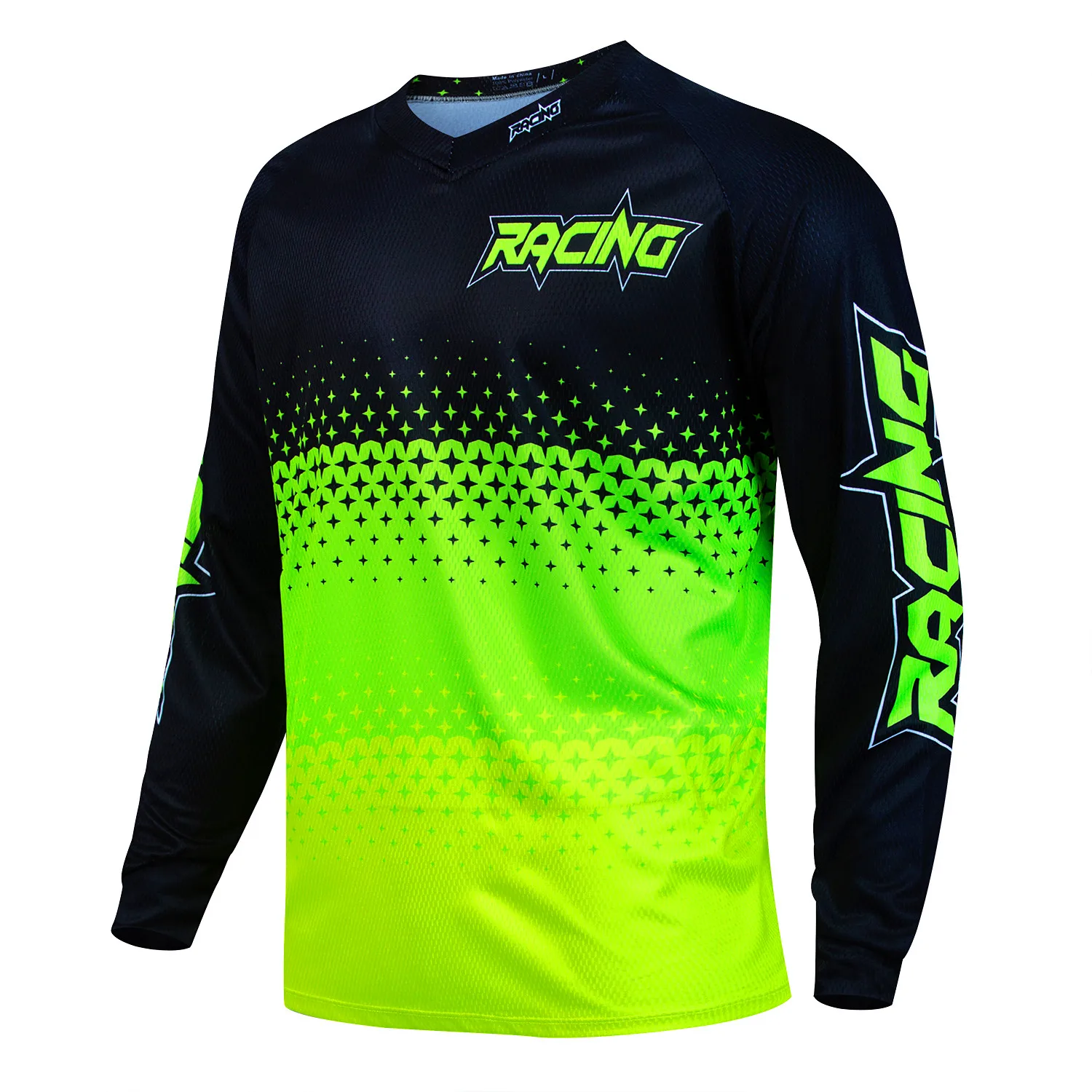 2024 RACING Men\'s Outdoor Fluorescent Sweat shirt Mountain Bike Long Sleeve Riding Off-Road Motorcycle Quick Dry Jersey