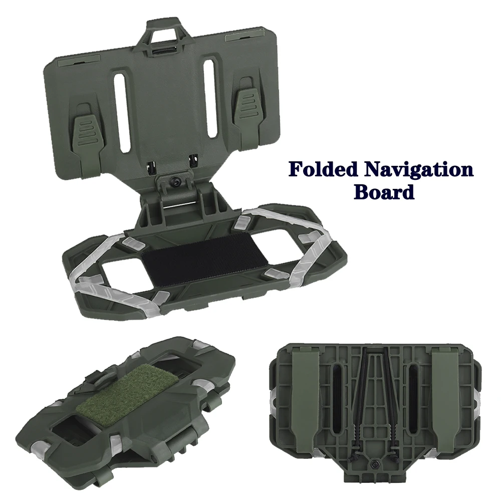 Tactical MOLLE Folding Navigation Board, Tactical Exercise Training Map Box, Management Panel, Mobile Phone Screen Size Bracket