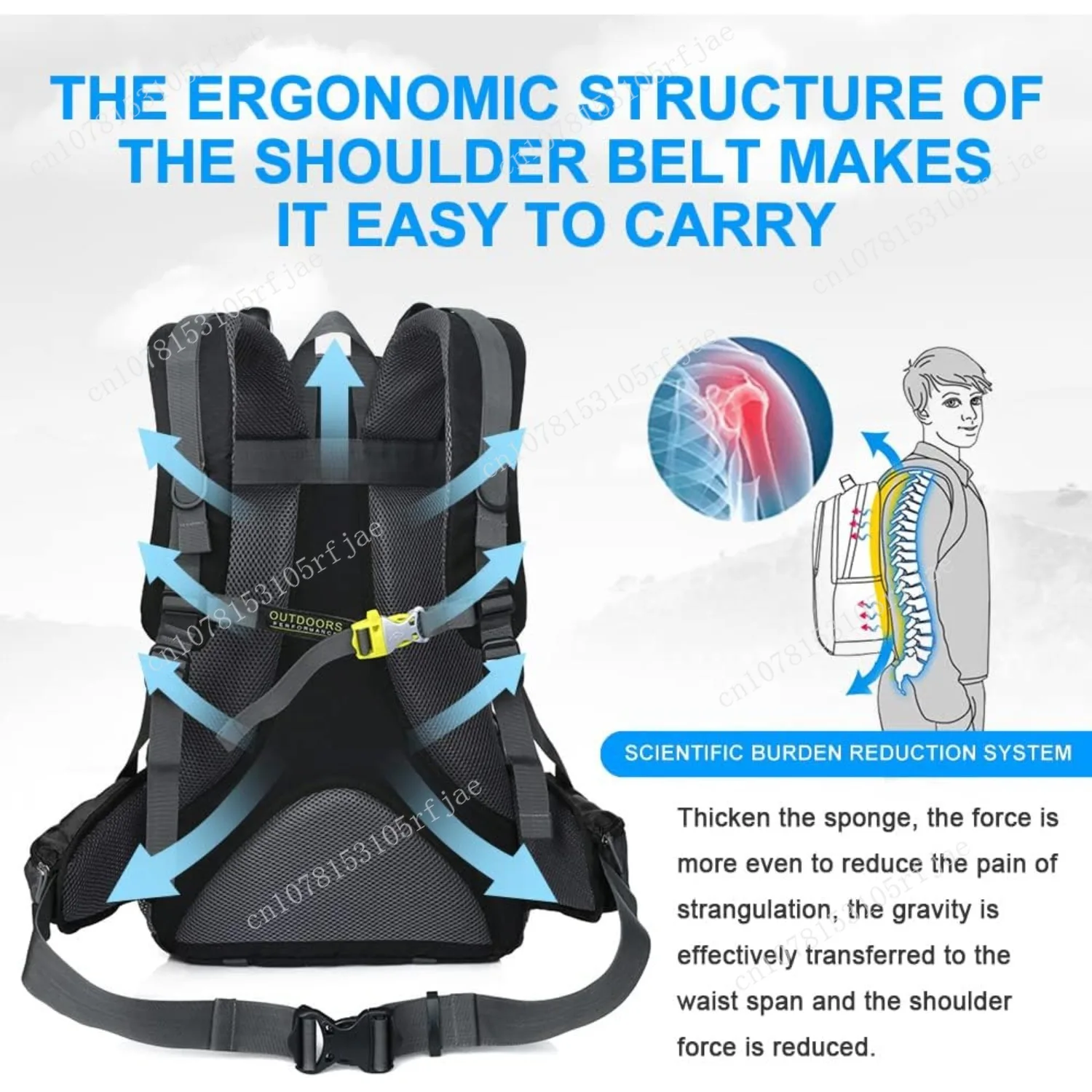 INOXTO lightweight Hiking Backpack 35L/40L Hiking Daypack with Waterproof Rain Cover for Travel Camping Outdoor Men and Women