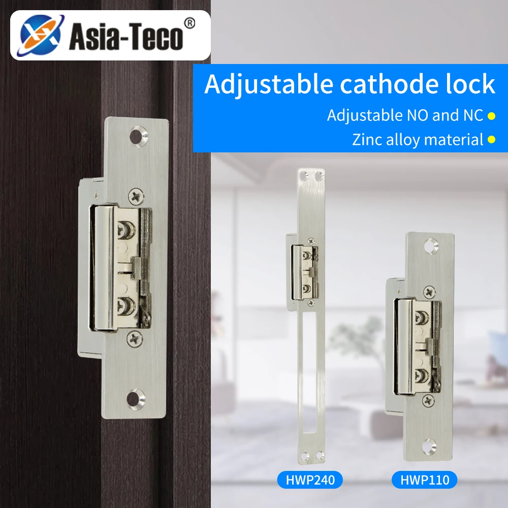 EU Elektrisches Türschloss für Zutrittskontrollsysteme, ausfallsicher, für Edelstahltüren, 12V DC, ausfallsicher, NO/NC, einstellbar