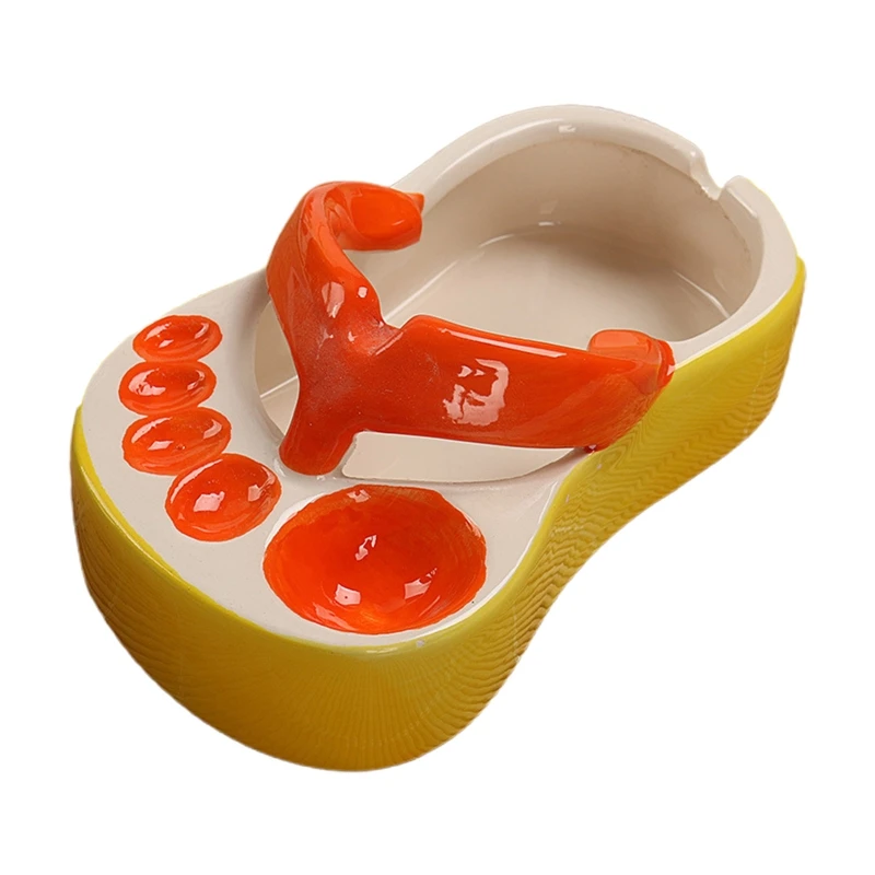 Đáng Yêu Gốm Dép Đĩa Ăn Nhẹ Đĩa Ngộ nghĩnh Dép Mini Khoai Tây Chiên Pháp Đĩa Món Tráng Miệng Đĩa 5 Ngăn Gạt Tàn Trang Sức Giọt