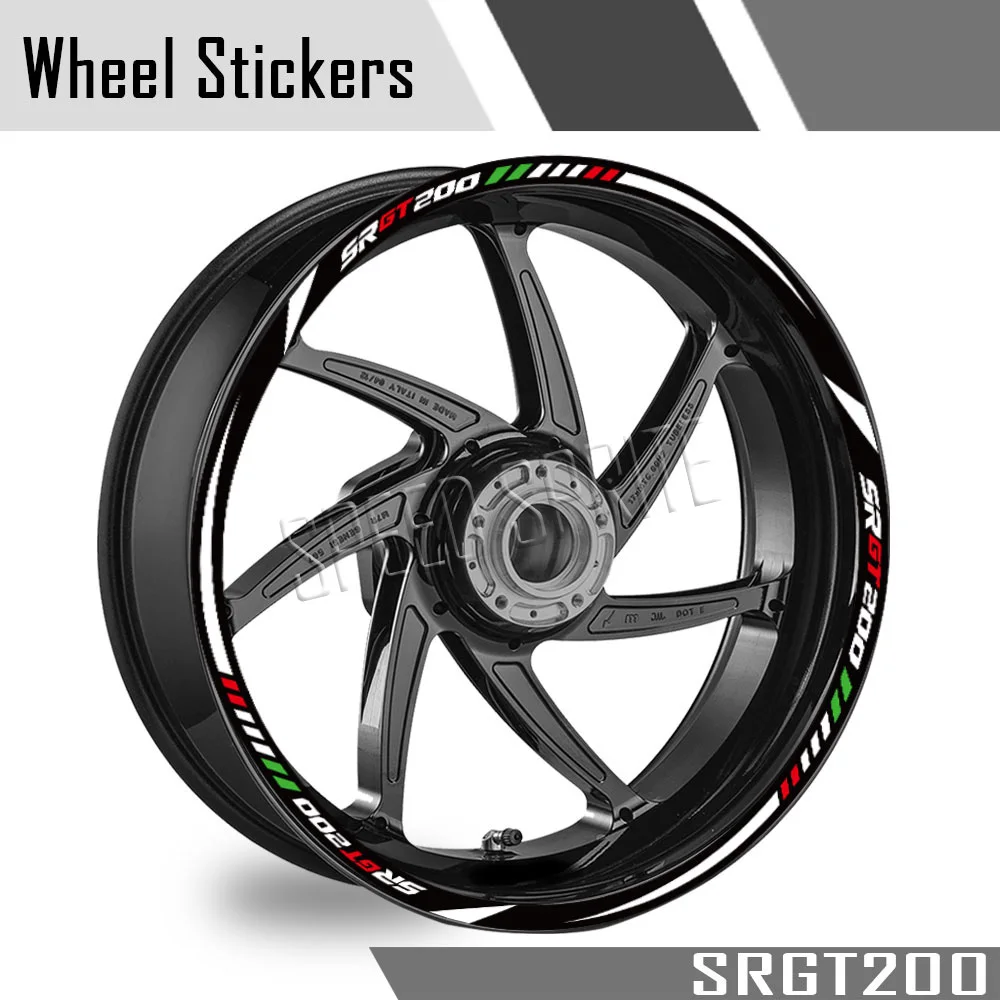 Für Aprilia SR GT 200 SR GT200 Reflektierende Motorrad Zubehör Rad Aufkleber Hub Aufkleber Felge Streifen Band Wasserdicht