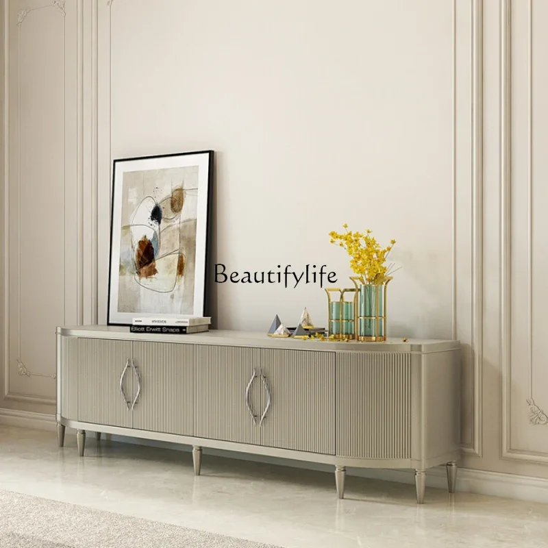 

FG44Light Luxury Solid Wood TV Cabinet Simple American Living Room Creative Coffee Table TV Cabinet Unit