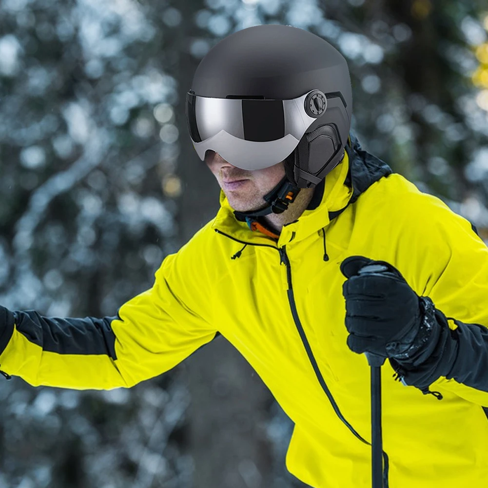 Casco de esquí Cascos de nieve unisex con gafas Casco de snowboard 7 salidas Casco protector de esquí a prueba de golpes para deportes al aire libre