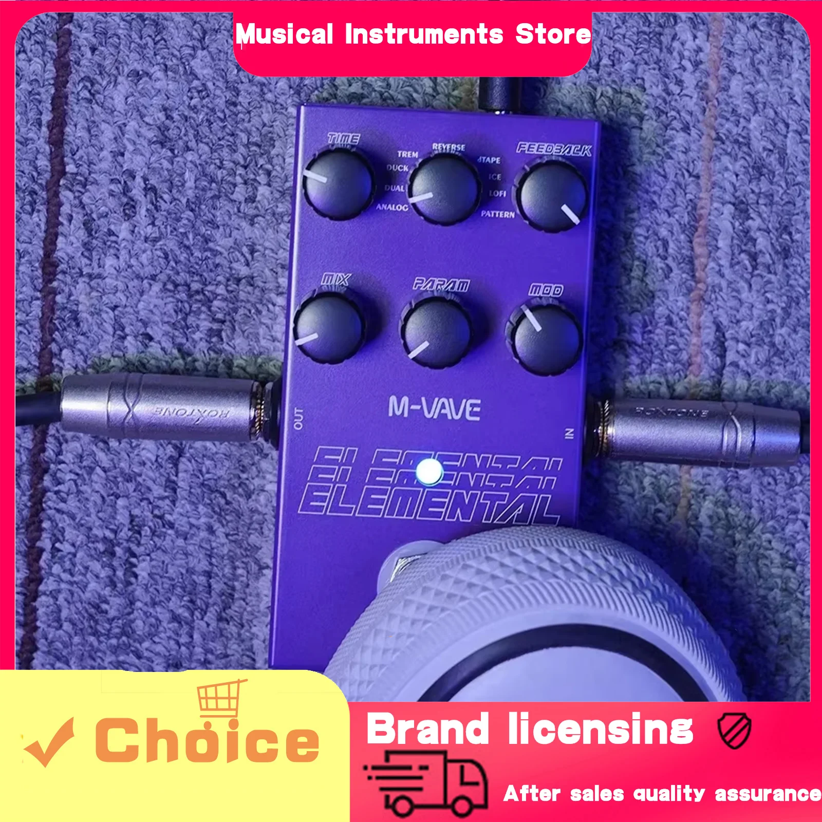 

M-VAVE Electric Guitar Effect Pedal Elemental Pedal Digital Delay Effects Support for TAP And HOLD Mode Guitar Accessory