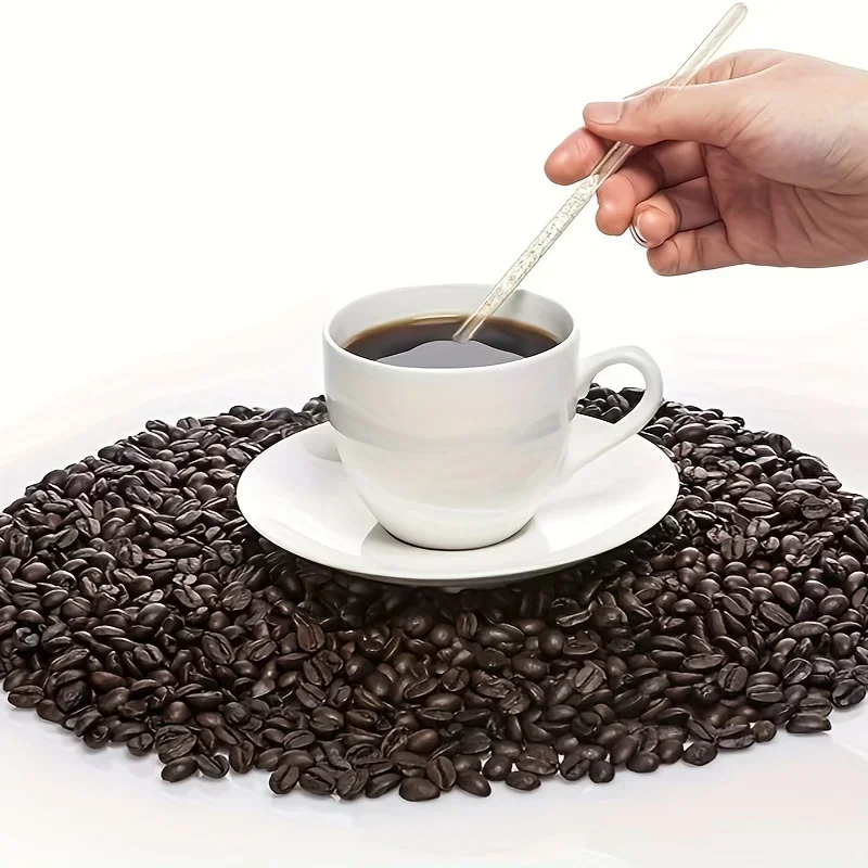 100-Pack Gold Glitter Plastic Stirrers For Cocktails, Coffee & Beverages - Perfect For Parties & Events