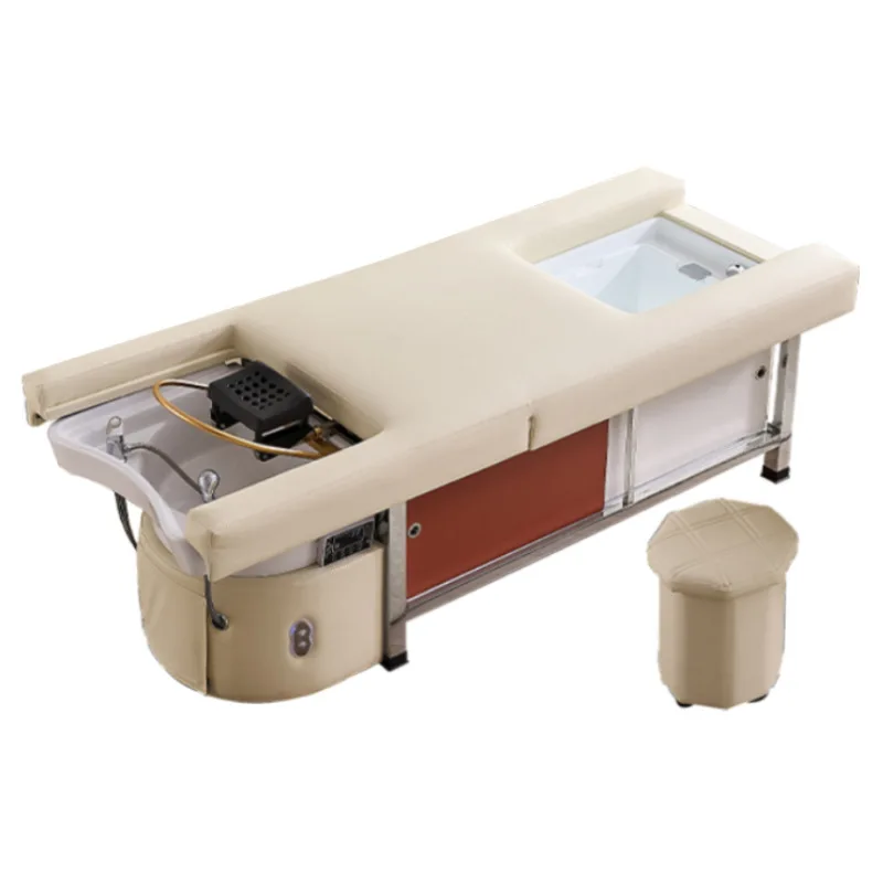 

Electric lift shampoo bed foot massage head treatment water circulation fumigation health center massage