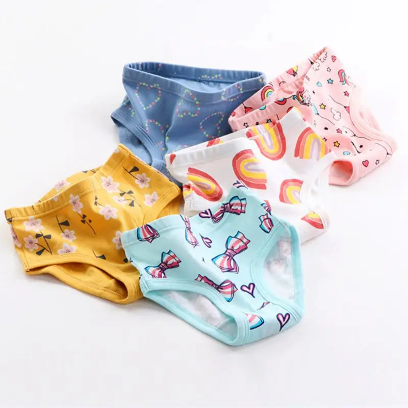 2-10 Years Girls Panties 3Pcs/Set Cotton Breathable Student Kids Underwear Teen Panties Young Puberty Girls Underpant