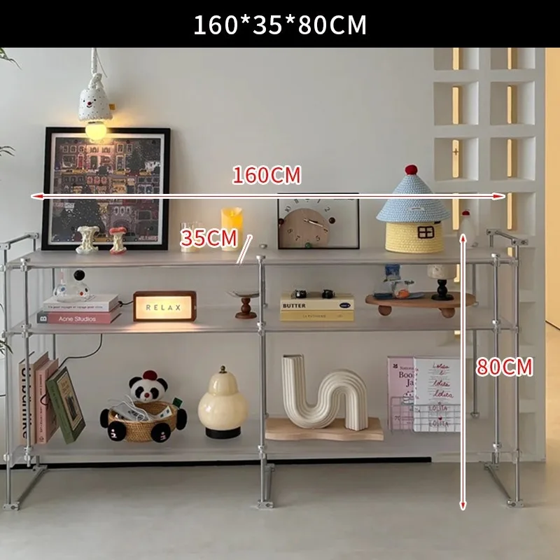 رف أكريليك بمحور بصري من الأرض إلى السقف رف تخزين متعدد الطبقات لغرفة المعيشة وغرفة النوم ورف عرض رف الكتب المنزلي #6