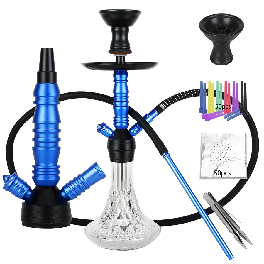 

Arabian Complete Chicha Aluminum Alloy Single Pipe Shisha Bar KTV Big Smoke Hookah Full Set Smoking Accessories Narguile Hoka