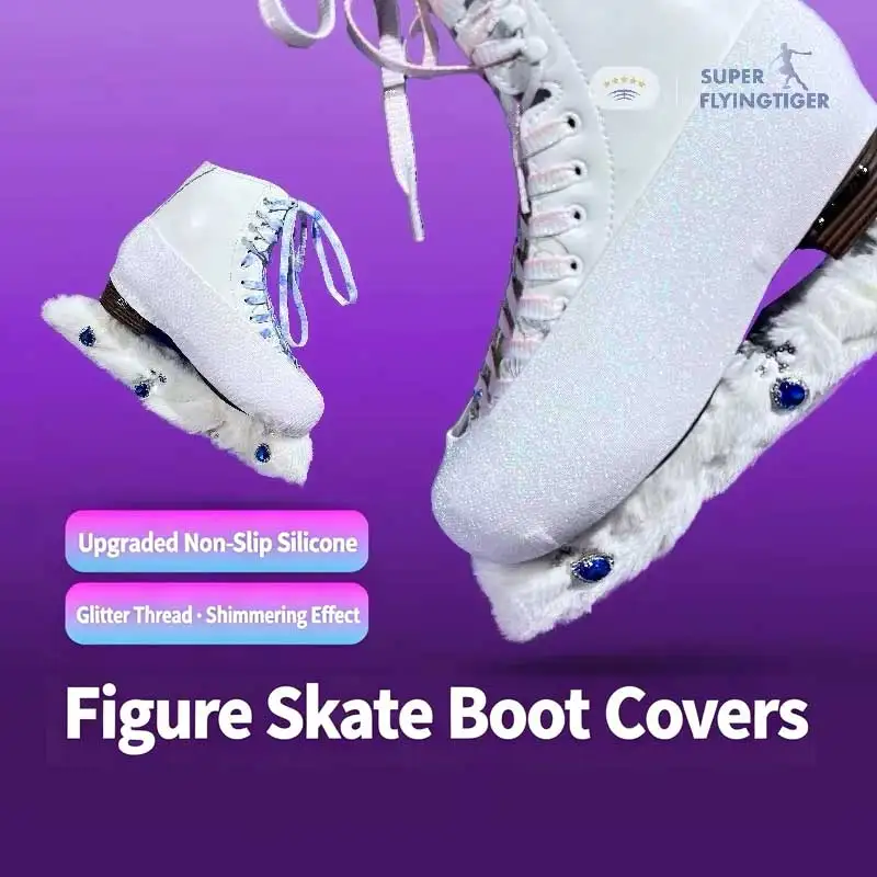 Figure Skating Shoe Protective Cover with Buckle Anti Scratch White Skating Shoe Anti Wear Cover Colorful White
