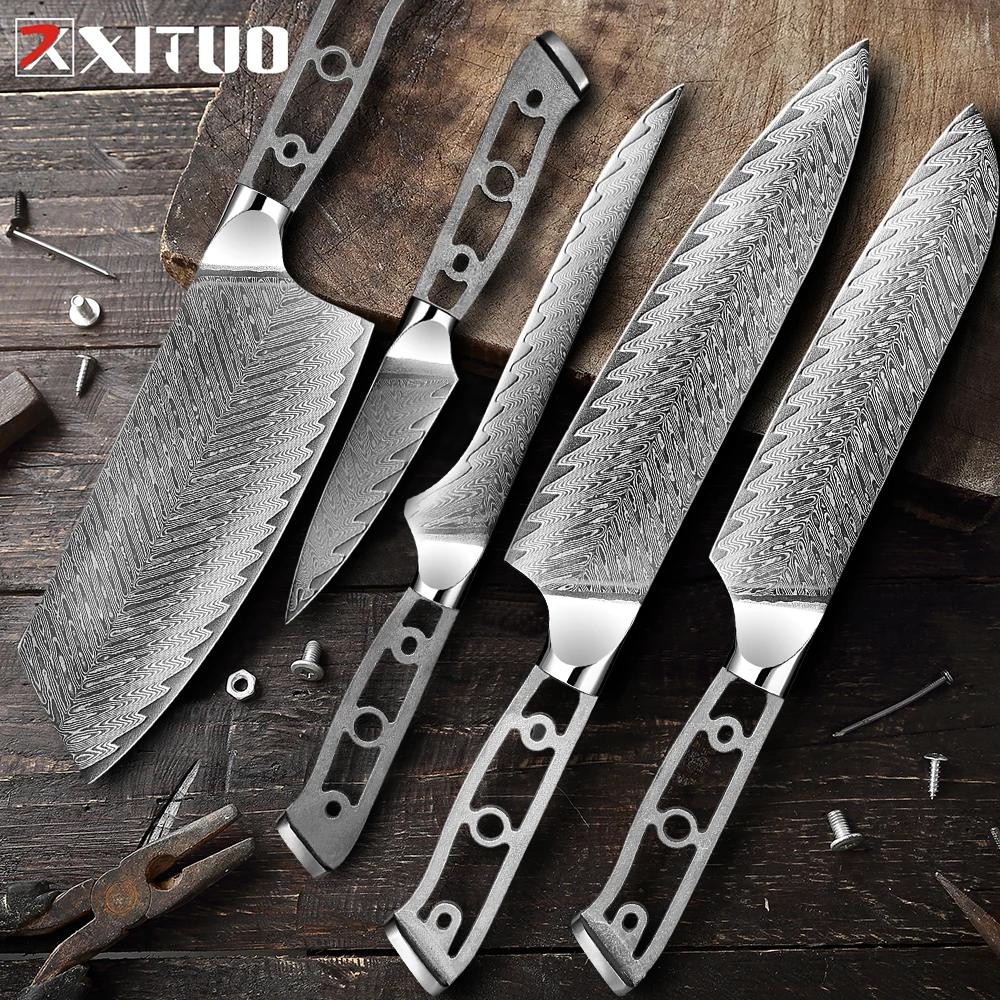 Damascus Steel DIY Blank Blade Japanese Chef Knife Professionals Kitchen Knives DIY Knife Making Tool Multiple Sharp Blank Blade