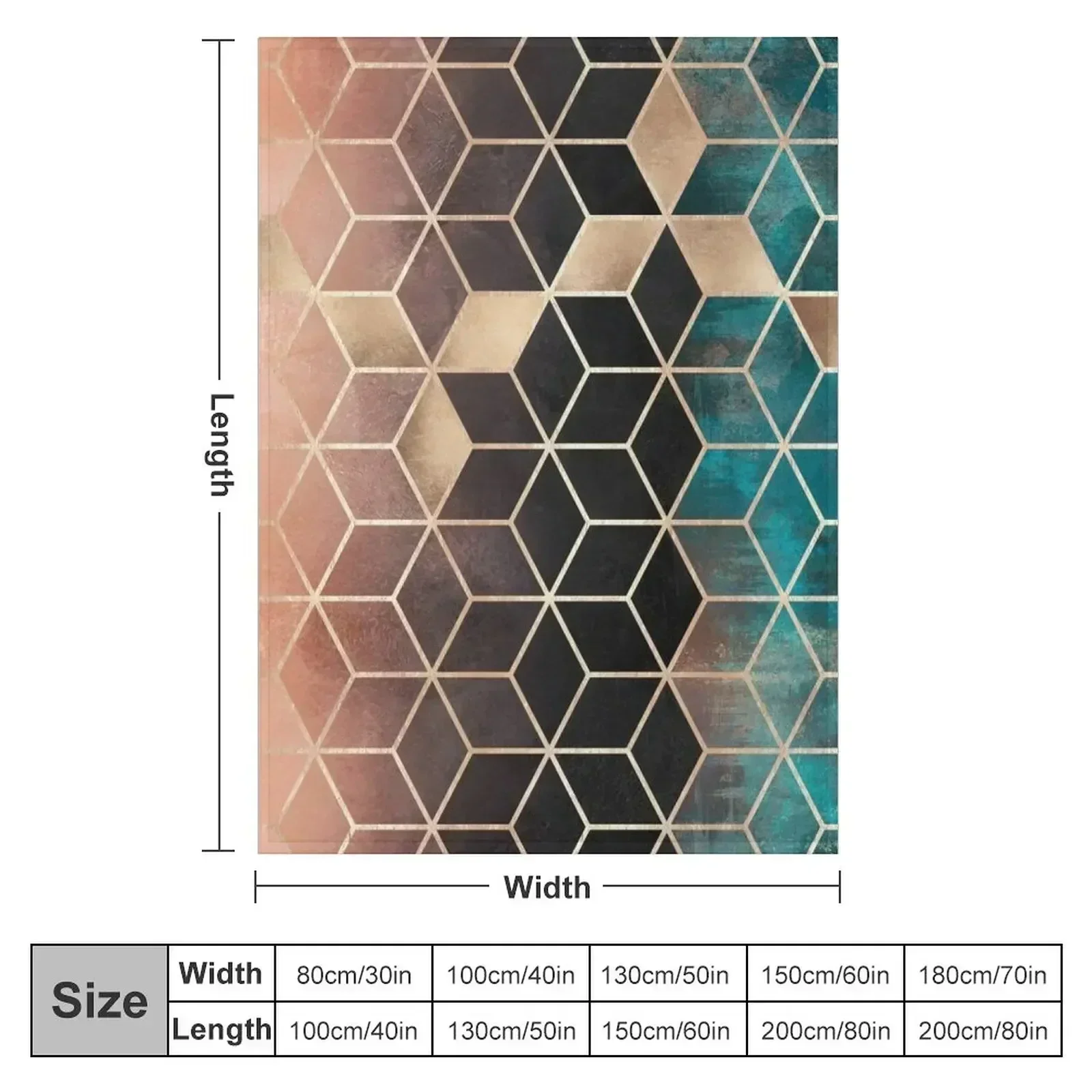 Ombre Dream Cubes Throw Blanket Personalized Gift Luxury Throw Sofa Throw Bed Fashionable Blankets