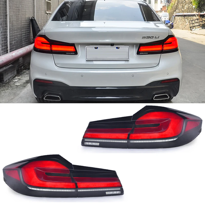 الأضواء الخلفية لسيارات BMW 5 Series G30 G38 2018-2021 اكسسوارات السيارات Led الضوء الخلفي الجمعية بدوره مصباح إشارة عكس الفرامل الضباب مصباح