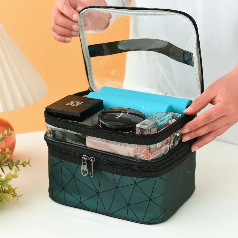 High Appearance Level PU Leather Toiletry Bag Portable Women's Multi-functional Cosmetics Storage Bag