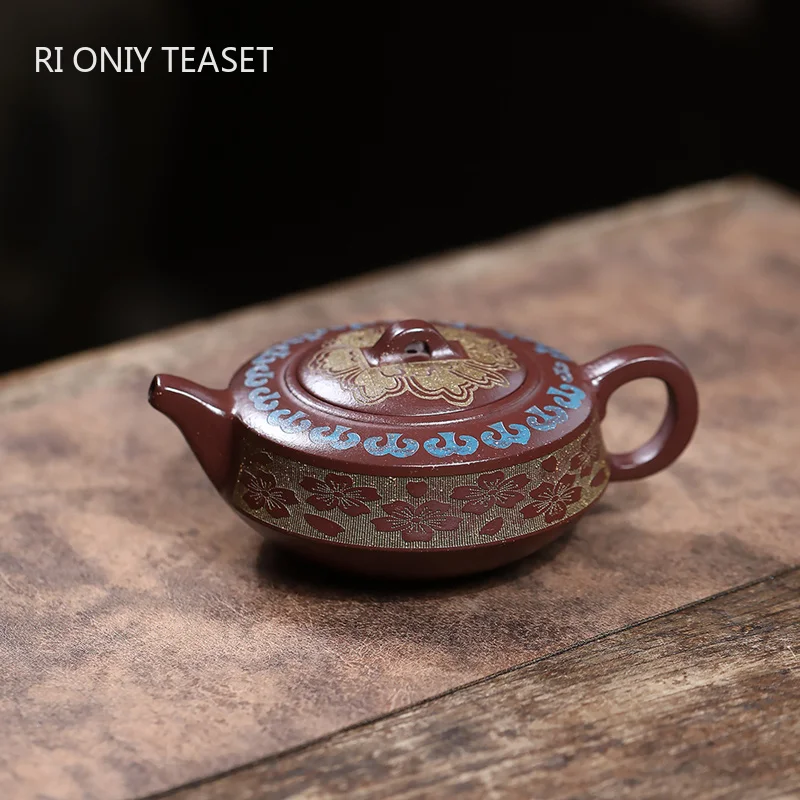 

280ml Chinese Yixing Handmade Purple Clay Teapots Hand Carved Flower Zisha Tea Pot Beauty Tea Infuser Kettle Teaware Tea Set