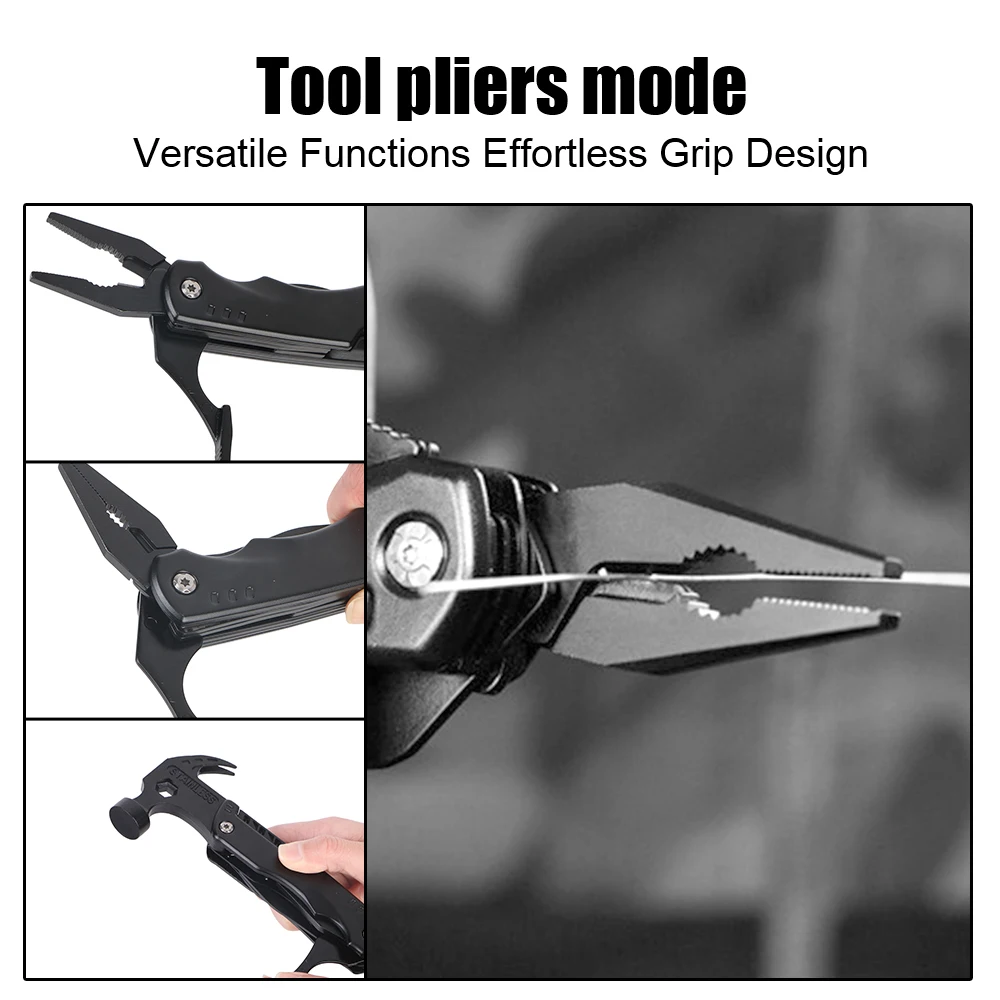 Stainless Steel Portable Claw Hammer with Nylon Sheath For Outdoor Survival Camping Hunting Folding Multifunctional Pliers