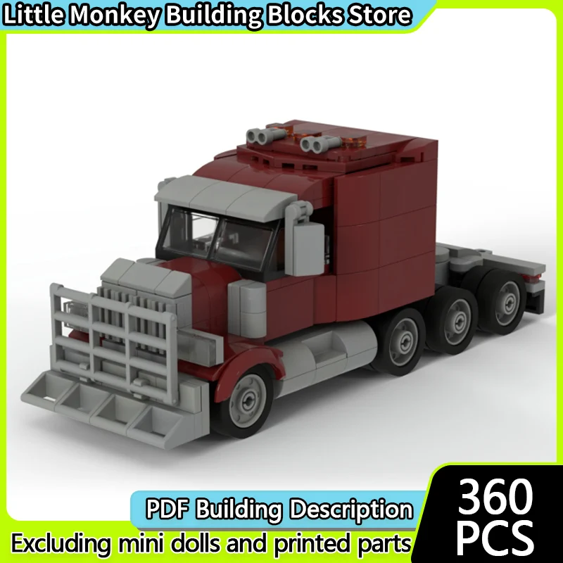 

Конструктор City Car Model MOC: Классический городской тяжелый грузовик-полуприцеп, модульная технология, детские праздничные подарки, игрушка для сборки