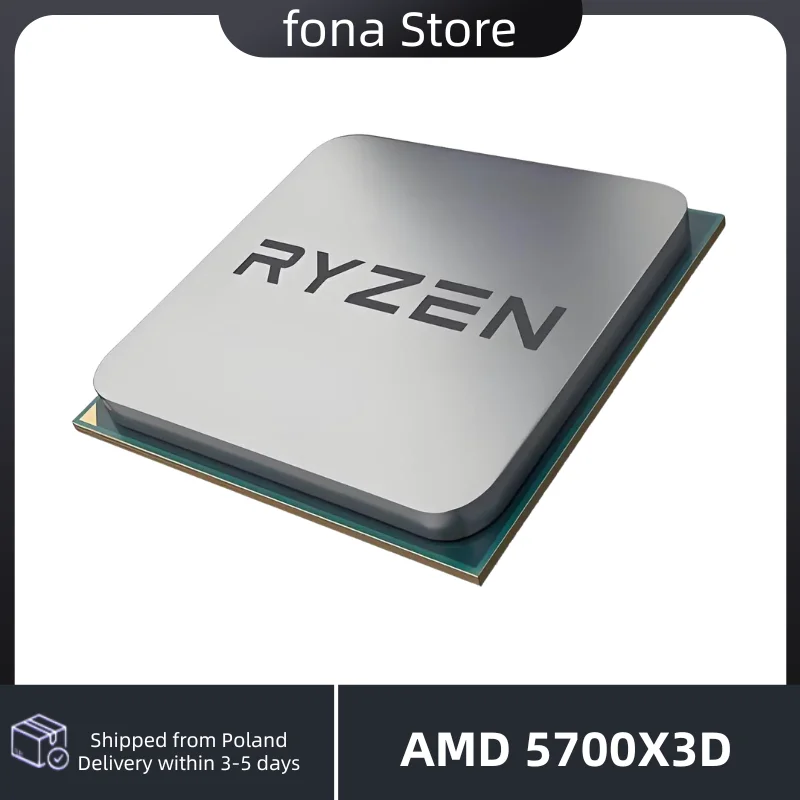 Processeur de bureau pour jeux AMD Ryzen 7 5700X3D, 4,1 GHz, 8 cœurs, 16 threads, 96 Mo de cache L3, 7 nm, AM4, CPU sans refroidisseur, 100-00001503