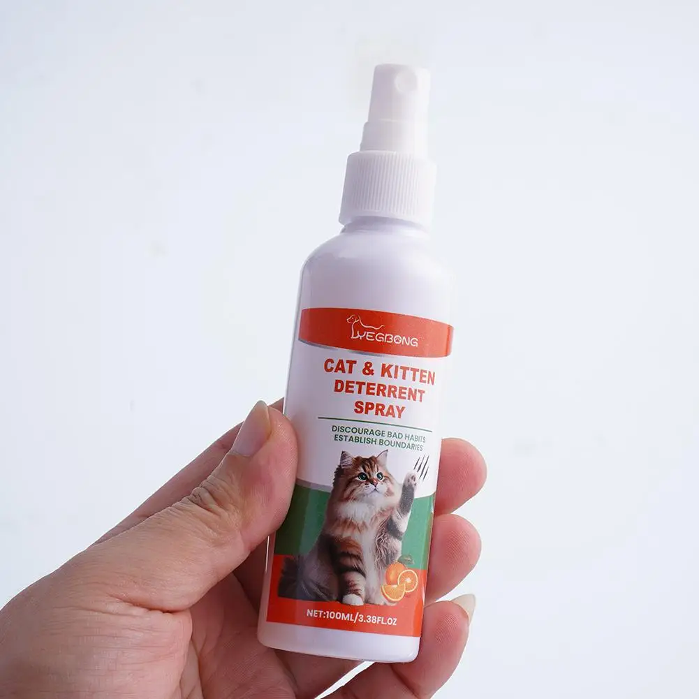 Pare os arranhões gato spray dissuasor para gatinhos e gatos 100ml spray repelente de gatos manter gatos fora ferramenta de treinamento seguro não-para r5a9